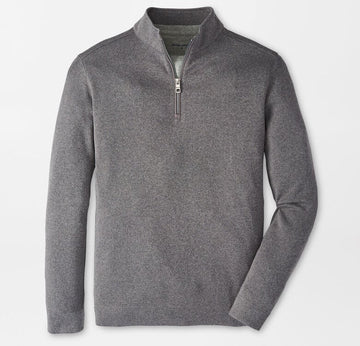 Crown Sweater Fleece Quarter-Zip in Oslo Grey by Peter Millar