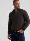 Autumn Crest Suede Trim Quarter-Zip in French Press by Peter Millar
