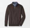 Autumn Crest Suede Trim Quarter-Zip in French Press by Peter Millar