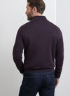 Autumn Crest Suede Trim Quarter-Zip in Midnight Grape by Peter Millar
