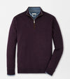 Autumn Crest Suede Trim Quarter-Zip in Midnight Grape by Peter Millar