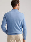 Autumn Crest Suede Trim Quarter-Zip in Ruddy Blue by Peter Millar