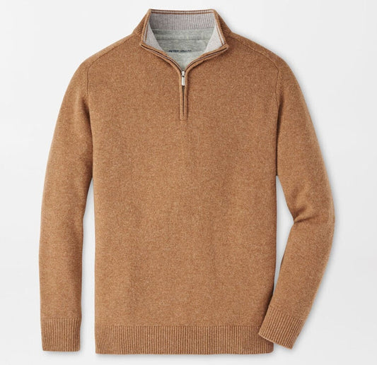 Crescent Quarter-Zip Sweater in British Tan by Peter Millar