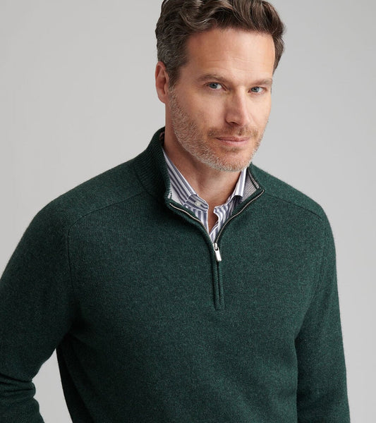 Crescent Quarter-Zip Sweater in Deep Verdant by Peter Millar