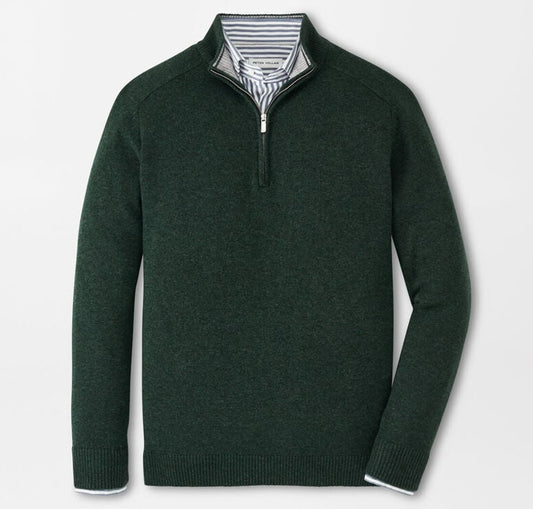 Crescent Quarter-Zip Sweater in Deep Verdant by Peter Millar