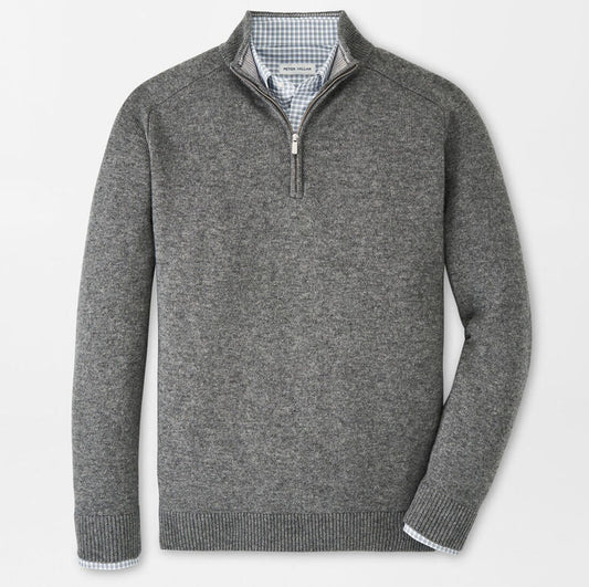 Crescent Quarter-Zip Sweater in Oslo Grey by Peter Millar