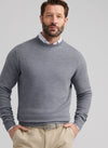 Autumn Crest Honeycomb Crewneck Sweater in Gale Grey by Peter Millar
