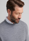 Autumn Crest Honeycomb Crewneck Sweater in Gale Grey by Peter Millar