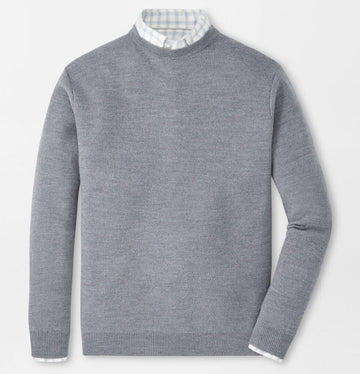 Autumn Crest Honeycomb Crewneck Sweater in Gale Grey by Peter Millar