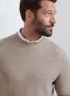 Autumn Crest Honeycomb Crewneck Sweater in Light Elm by Peter Millar