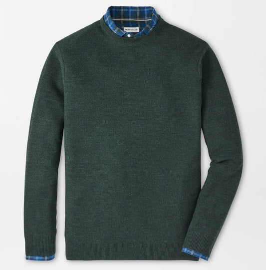 Autumn Crest Honeycomb Crewneck Sweater in Nordic Pine by Peter Millar