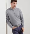 West Quarter-Zip Sweater in British Grey by Peter Millar