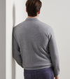 West Quarter-Zip Sweater in British Grey by Peter Millar