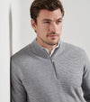 West Quarter-Zip Sweater in British Grey by Peter Millar