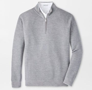 West Quarter-Zip Sweater in British Grey by Peter Millar