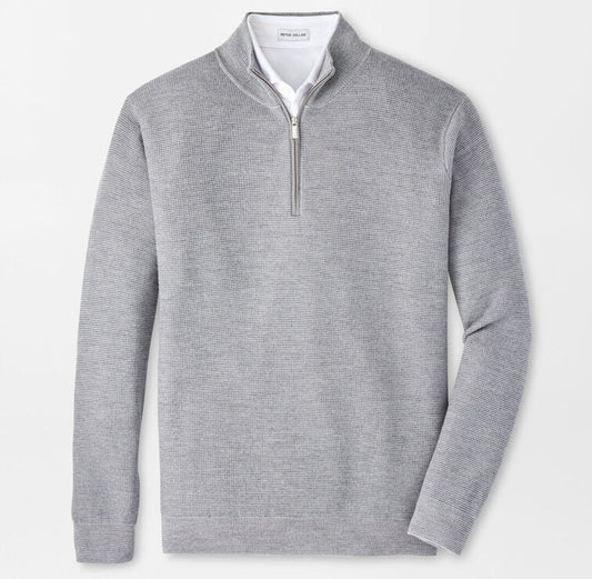 West Quarter-Zip Sweater in British Grey by Peter Millar
