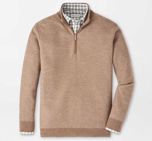 West Quarter-Zip Sweater in Poplar Brown by Peter Millar