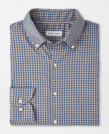 Conway Crown Lite Cotton-Stretch Sport Shirt in Poplar Brown by Peter Millar