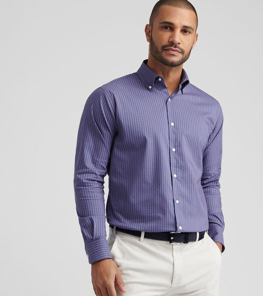 Conway Crown Lite Cotton-Stretch Sport Shirt in Parisian Fig by Peter Millar