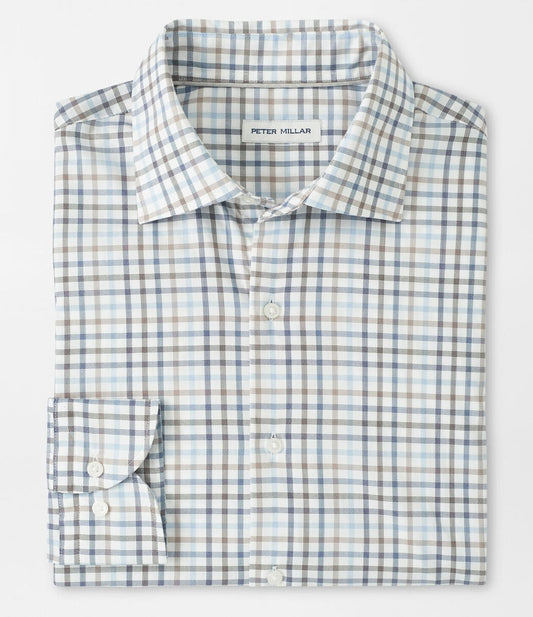 North Coast Crown Lite Cotton-Stretch Sport Shirt in Blue Haze by Peter Millar