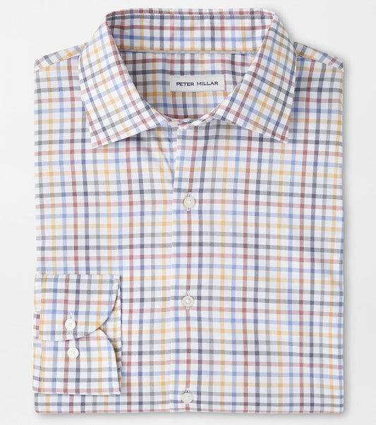 North Coast Crown Lite Cotton-Stretch Sport Shirt in Evening Tide by Peter Millar