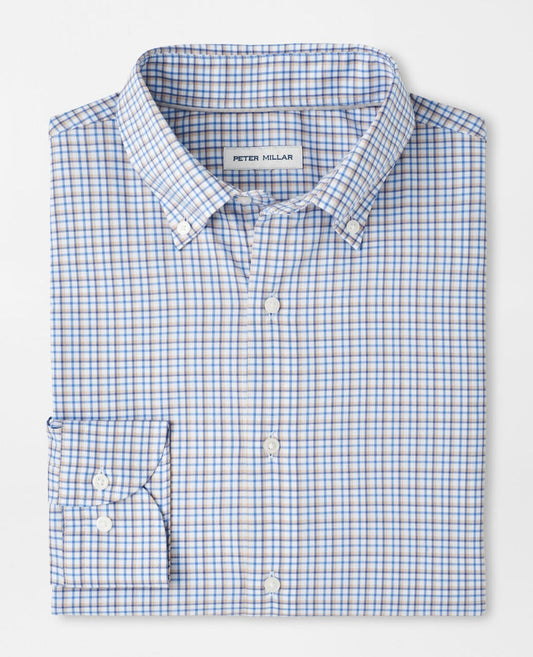 Julian Crown Lite Cotton-Stretch Sport Shirt in Evening Tide by Peter Millar