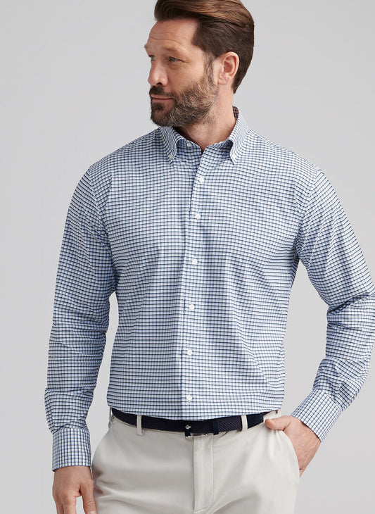 Cashiers Performance Twill Sport Shirt in Deep Verdant by Peter Millar