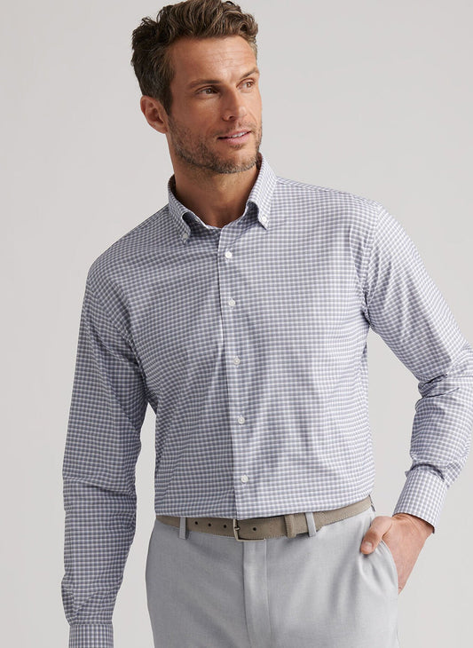 Cashiers Performance Twill Sport Shirt in Oslo Grey by Peter Millar