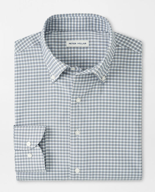 Cashiers Performance Twill Sport Shirt in Oslo Grey by Peter Millar