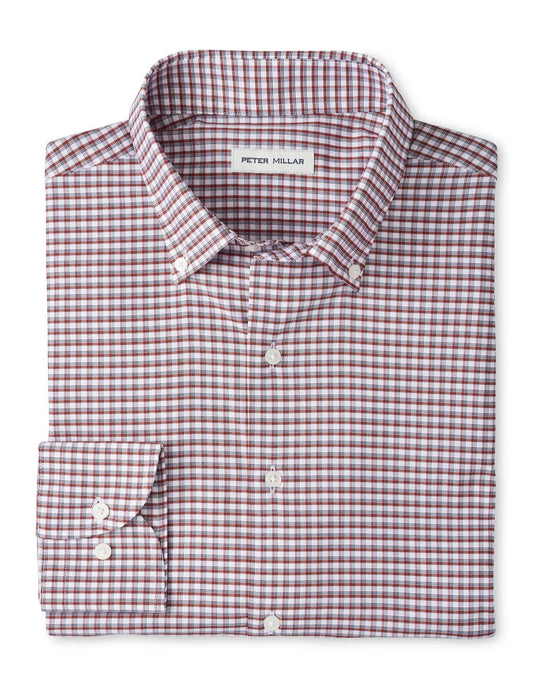Cashiers Performance Twill Sport Shirt in Sparrow Red by Peter Millar