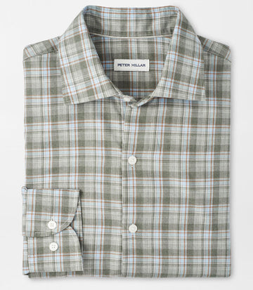 Whitecap Performance Flannel Sport Shirt in Basil by Peter Millar