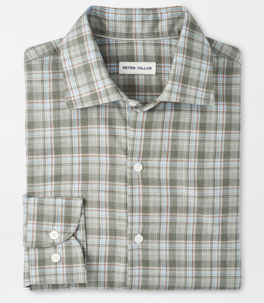 Whitecap Performance Flannel Sport Shirt in Basil by Peter Millar