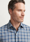 Whitecap Performance Flannel Sport Shirt in Blue Haze by Peter Millar