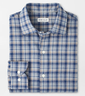 Whitecap Performance Flannel Sport Shirt in Blue Haze by Peter Millar