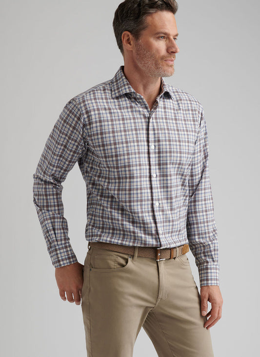 Waynesville Performance Flannel Sport Shirt in Winter Ivory by Peter Millar
