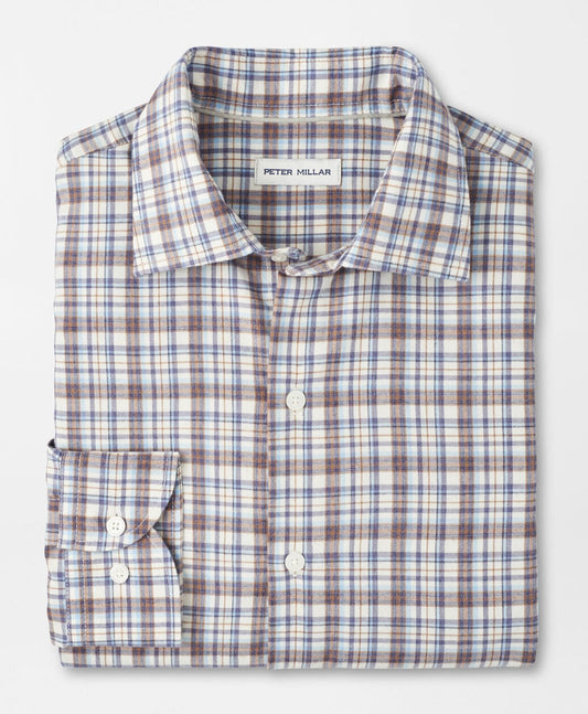 Waynesville Performance Flannel Sport Shirt in Winter Ivory by Peter Millar
