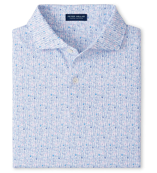 Villa Keys Performance Jersey Polo in White by Peter Millar
