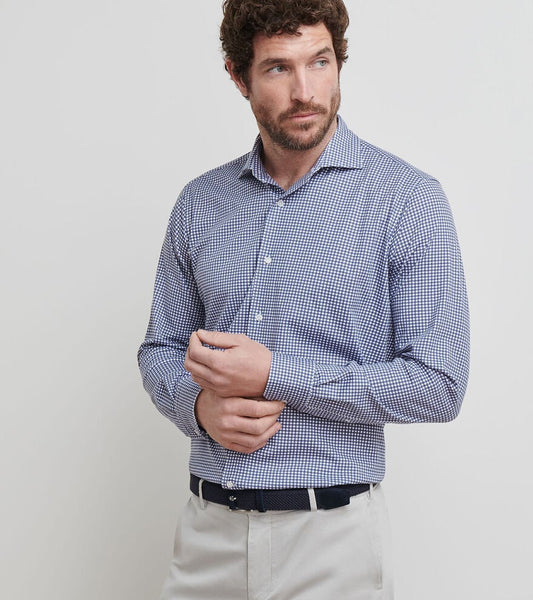 Excursionist Flex Ginghham Sport Shirt in Navy by Peter Millar
