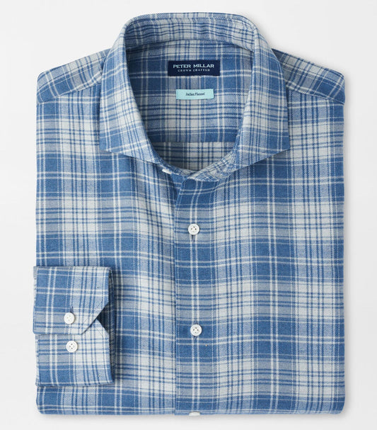 Riccia Italian Flannel Sport Shirt in Rain Cloud by Peter Millar