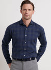 Trentino Italian Flannel Sport Shirt in Navy by Peter Millar