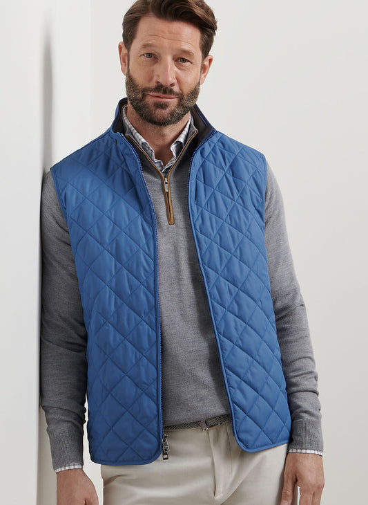 Essex Quilted Travel Vest in Astral Blue by Peter Millar