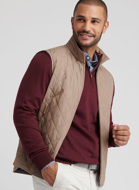 Essex Quilted Travel Vest in Poplar Brown by Peter Millar