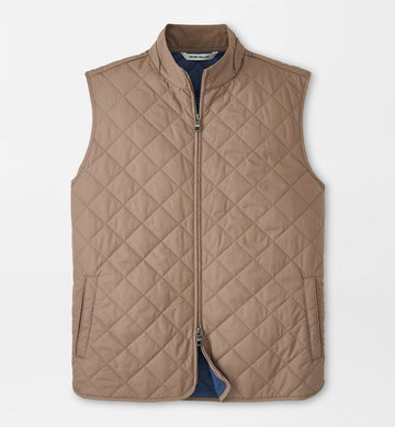 Essex Quilted Travel Vest in Poplar Brown by Peter Millar