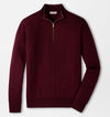 Autumn Crest Suede Trim Quarter-Zip in Bordeaux by Peter Millar