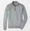Autumn Crest Suede Trim Quarter-Zip in Battleship Grey by Peter Millar