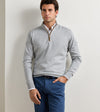 Autumn Crest Suede Trim Quarter-Zip in Battleship Grey by Peter Millar