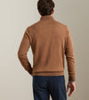 Autumn Crest Suede Trim Quarter-Zip in Dark Amber by Peter Millar