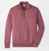 Autumn Crest Suede Trim Quarter-Zip in Dusty Rose by Peter Millar