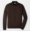 Autumn Crest Suede Trim Quarter-Zip in French Press by Peter Millar