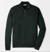 Autumn Crest Suede Trim Quarter-Zip in Pine Brook by Peter Millar
